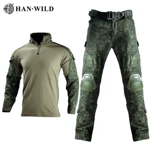 HAN WILD, оптовая продажа, зеленая камуфляжная тактическая Униформа, рабочая одежда/тактические рубашки, костюмы лягушки