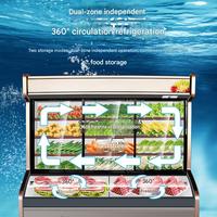 Sonderpreis im Angebot: Kühlvitrine für Convenience Stores mit Getränke-, Gemüse-, Obst- und Tiefkühlkostbereich für Mutter und Kind
