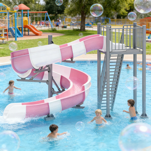 <span class=keywords><strong>Toboggan</strong></span> aquatique en fibre de verre en spirale pour enfants, pour hôtels commerciaux, complexes hôteliers, aires de jeux et piscines - Product Image 3
