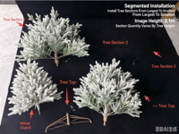 Sapin de Noël artificiel floqué, effet neige, forme pleine, en PE mélangé, décorations de Noël denses pour la maison et le salon