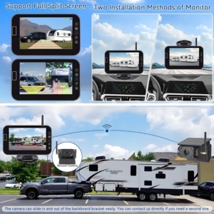 W7003 Không Dây Từ Năng Lượng Mặt Trời 7 "Màn Hình Xếp Máy Ảnh Rear View Sao Lưu Bãi Đậu Xe Tầm Nhìn Ban Đêm Máy Ảnh Ip68 Không Thấm Nước - Product Image 4