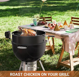 Kit de anillo de <span class=keywords><strong>asador</strong></span> eléctrico de acero cromado para hervidor de carbón de bambú, parrilla para asar pollo, barbacoa para fiesta en casa - Product Image 2