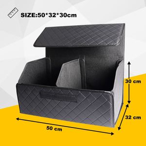 Wholesale Foldable Auto Multifunctional Folding Leather Car <b>Storage</b> <b>Box</b> <b>Trunk</b> Organizer Custom Logo - Product Image 2