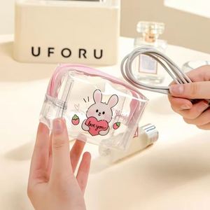 Cute Cartoon Animal Transparent PVC <b>Coin</b> Purse Kids Mini Portable Earphones Data Cable Organizer Women's Waterproof Makeup <b>Bag</b> - Product Image 1