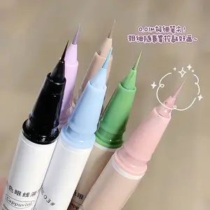 Cappuvini Cute Bear Liquid Eyeliner Lying Silkworm Eyelash Pen Matte White Pink Ultra-fine Eye Liner Pen Waterproof Eyes Makeup