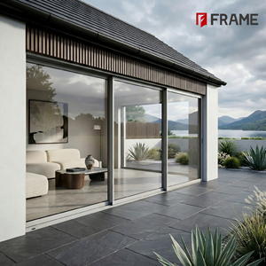 Portes coulissantes contemporaines en <span class=keywords><strong>aluminium</strong></span>, système de vitrage surdimensionné pour l'intérieur et l'extérieur, <span class=keywords><strong>seuil</strong></span> encastré, vente directe usine B2B - Product Image 5