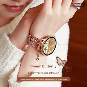 Reloj inteligente más vendido en Europa para mujer, con diseño de <span class=keywords><strong>mariposa</strong></span> y diamantes, de lujo, con función de llamadas telefónicas, regalo para el Día de San Valentín, pulsera deportiva - Product Image 2