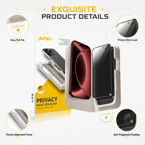 Protector de Pantalla de Privacidad para iPhone Series, Grado Anti-Espía AAA, Protección Antirrotura, Fácil Instalación, Película de Vidrio Templado - Product Image 4