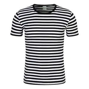 2024 T-shirt à manches courtes à col rond T-shirts d'été pour hommes T-shirt à rayures sportives