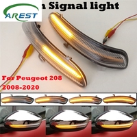 2 pièces pour Peugeot 208 2008 2012 2013 2014 2015 2016 2017 2018 2019 Citroen C3 Dynamic LED Side Mirror Blinker Flowing Light