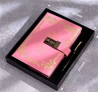 Ensemble cadeau carnet et stylo à fleurs roses avec couverture personnalisée pour la promotion de marque et les commandes de cadeaux en gros