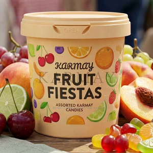 Helado Artesanal Ultra Premium KARMAY, 250 ml, Tazón Redondo de Plástico con Tapa, Diseño con Estampado Dorado - Product Image 2