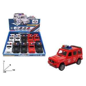 Emergency Truck Diecast Toy 12cm Inertial Pull Back <b>Fire</b> Rescue Vehicle For Kids - Product Image 1