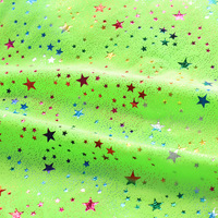 Grossiste Super doux bronzant, tricoté 100% Polyester feuille imprimée Velboa Star Design Velboa argent imprimé Minky tissu polaire/