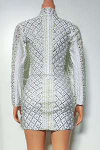 KYOTO กระโปรงสั้นรัดสะโพกรัดรูปเซ็กซี่สีขาวประดับเลื่อมมุกชุดปาร์ตี้รถโมเดลการเดิน - Product Image 3