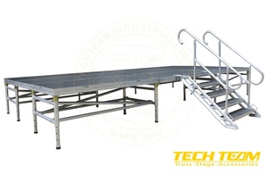 Escenario Portátil para Eventos al Aire Libre, de Aluminio y Madera Contrachapada de 4x8, con Altura Ajustable y Montaje Rápido - Product Image 5