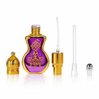 Flacon de parfum en verre de 10 ml, design sablier, cadre doré filigrané, avec applicateur roll-on pour bâtonnet, rechargeable, mini, avec bouchon à vis, gratuit