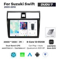 DUDUAUTO para Suzuki Swift 2003-2010, Sistema Multimedia Android Modificado para Auto, Navegación Bluetooth, Carplay, Pantalla de Visión Trasera