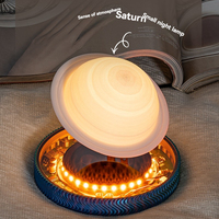 Lampu Malam Gaya Modern Lampu Bulan Levitasi Magnetik Desain Personal Saturnus Mengambang Lampu LED Plug-In Dekorasi Rumah