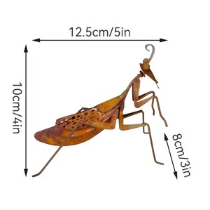 Ornement de <span class=keywords><strong>jardin</strong></span> en métal rouillé vintage en forme de <span class=keywords><strong>Mantis</strong></span> religieuse, sculpture d'insecte en fer résistante aux intempéries pour la décoration artistique extérieure de <span class=keywords><strong>jardin</strong></span> - Product Image 6