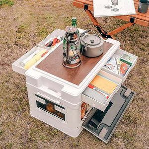 Valise pliable en plastique robuste de grande capacité 60L avec boîte de camping pour le rangement extérieur - Product Image 1