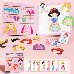 Nouveau livre de puzzle magnétique pour enfants CE Cross-Border Early Paperboard Printing Dress-Up Stickers Face-Changing Princess Look - Product Image 2