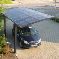 Cubierta de Coche Moderna y Lujosa para Exteriores, Resistente al Viento y la Nieve, con Techo Arqueado de Aluminio y Policarbonato