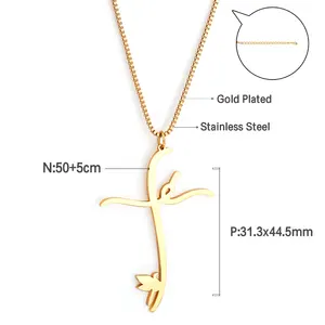 Custom Charm Trendy Pendant Necklace Group Stainless Steel 18K Gold Plated Party Necklace For Women