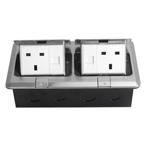 Enchufe de Piso Europeo Estándar de 4 Tomas, Plateado, 10-15A, Acero Inoxidable, Tipo Pop-Up, 120, Doble Potencia, Estilo Alemán - Product Image 5