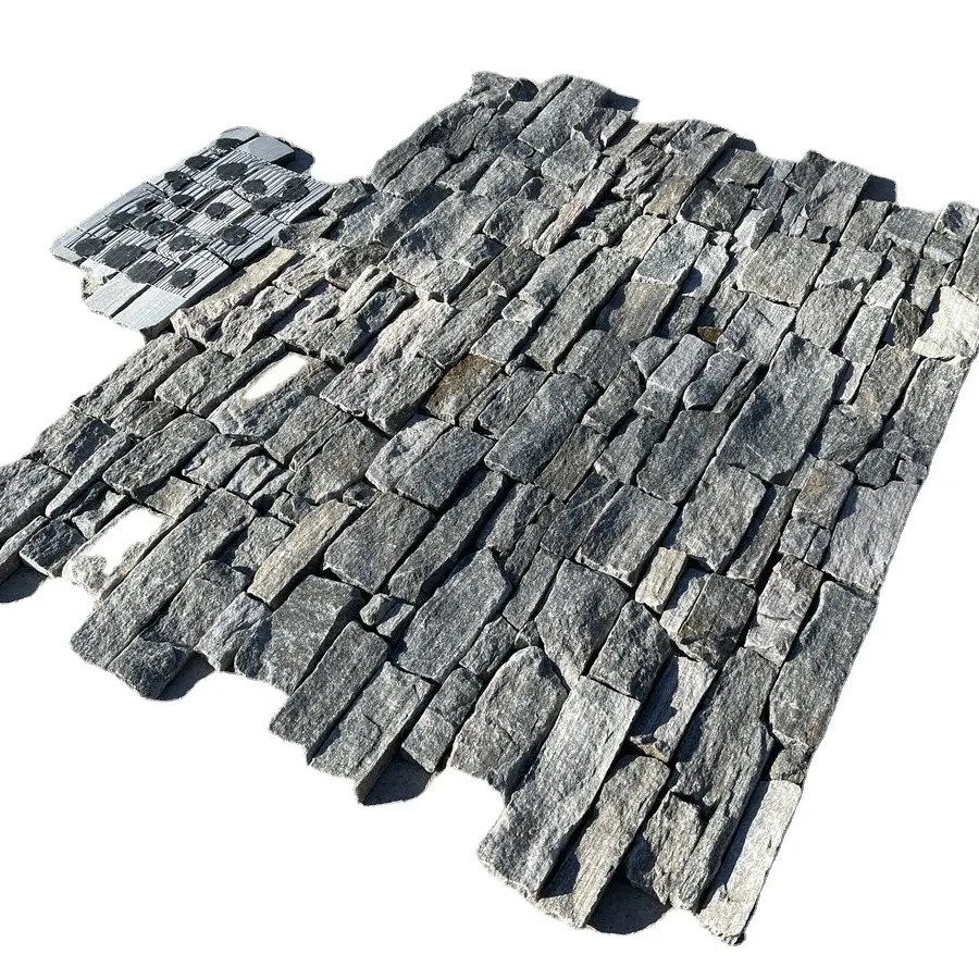 Decorative rock wall panels natural stacked stone feature wall cladding