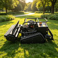 Tondeuse à gazon industrielle robuste autopropulsée à chenilles diesel avec lame oscillante pour pentes et vegetation épaisse