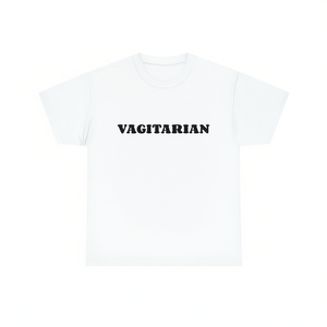 T-Shirt Unisex Bianca Vagitarian con Collo Rotondo e Manica Corta, Stampa Serigrafica, Taglia Media, Abbigliamento Promozionale per Adulti - Product Image 3