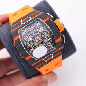 2026 New High-Quality RM11-03 Sports Chronograph <b>Watch</b>, Luxury Carbon Fiber Tonneau Hollow Mechanical <b>Watch</b> Men's <b>Watch</b> - Product Image 4