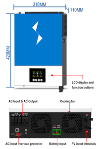Hybrid <b>Solar</b> 3.6kw 6.2kw on Grid Off-Grid <b>Solar</b> Inverters With Mppt <b>Solar</b> <b>Charge</b> <b>Controller</b> Home INVV-3.6KW/6.2kw Mppt <b>Solar</b> Cha - Product Image 3