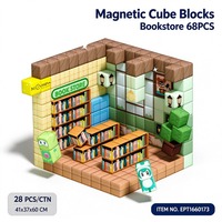 Blocs magnétiques EPT Cosmos Bear Mini Scene, blocs de construction 3D, café, librairie, cuisine, jouets magnétiques STEM