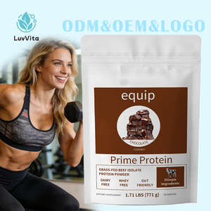 Poudre de protéines <span class=keywords><strong>Prime</strong></span> OEM ODM saveur chocolat, isolat de protéines de bœuf nourri à l'herbe, favorisant la santé intestinale, supplément pour la récupération musculaire - Product Image 1