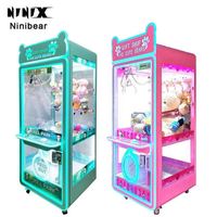 Machine de jeu d'arcade à grue pour peluches roses, machine à cadeaux pour parcs d'attractions
