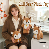 Peluche de renne de Noël avec clochette, adorable cerf en peluche doux, vente en gros