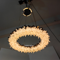 Lampes suspendues en cristal de quartz naturel pour salon, lustre en cristal de roche