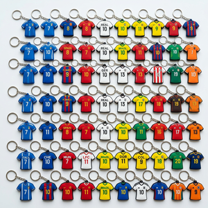 Porte-clés transfrontalier en jersey, pendentif moulé par injection en forme <span class=keywords><strong>de</strong></span> ballon <span class=keywords><strong>de</strong></span> football, article <span class=keywords><strong>de</strong></span> supporter, petit cadeau pour fixation sur sac - Product Image 3