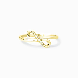 Anello Bow Line da donna, elegante, minimalista, con zirconi, alla moda, per tutti i giorni, per feste, idea regalo - Product Image 5