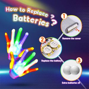 Sarung Tangan LED Menyala, Kostum Pesta Menyala, Mainan Keren untuk Anak Perempuan dan Laki-laki, Versi Halloween Natal, Mainan Bercahaya Kreatif - Product Image 4