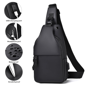 <span class=keywords><strong>Sac</strong></span> <span class=keywords><strong>Banane</strong></span> de Poitrine en Bandoulière pour Hommes, en Cuir PU, avec Logo Personnalisé, Intelligent et Décontracté, Idéal pour les Voyages - Product Image 2