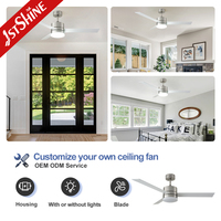 Ventilateur de plafond intelligent 1stshine avec lumière, commande vocale, design élégant, pour intérieur et extérieur, contrôle par application mobile, nouveau moteur pur
