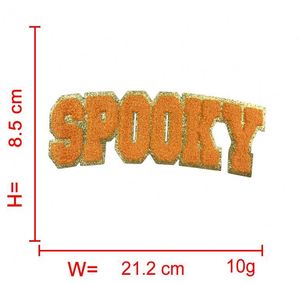 New <b>Iron</b> on Big Chenille Embroidered Glitter Halloween Momster Boo Spooky Patch for Hat Hoodies Decoration - Product Image 6