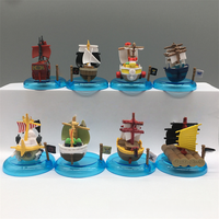 Modèle de bateau pirate H7.5cm 1set=8pcs, figurine d'action d'anime japonais, décoration de bureau, modèle de bateau pirate en PVC, figurine d'action