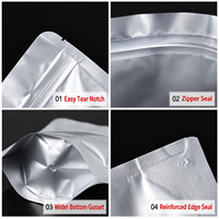 Sachet Doypack Personnalisé en Aluminium Imprimé avec Fermeture Éclair, Barrière Anti-Humidité, pour Emballage de Café, Snacks et Poudres