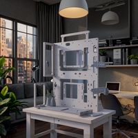 Socooler SOC-B-Y Silver Aluminum Gaming Streamer PC Case Open Chassis Mid-Tower Dual Cooling Glass Side ATX GPU Compatible