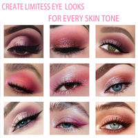 Palette de fards à paupières personnalisée avec logo, maquillage des yeux illuminant, pigmenté crémeux, finitions mates et scintillantes mélangeables