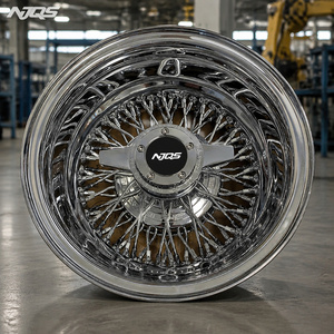 NJQS Rad 13x7 Stahl Geschmiedet Drahtsilber-Finish Neu 4 Stück Hohe Tragfähigkeit Luxus Maßgefertigt - Product Image 3